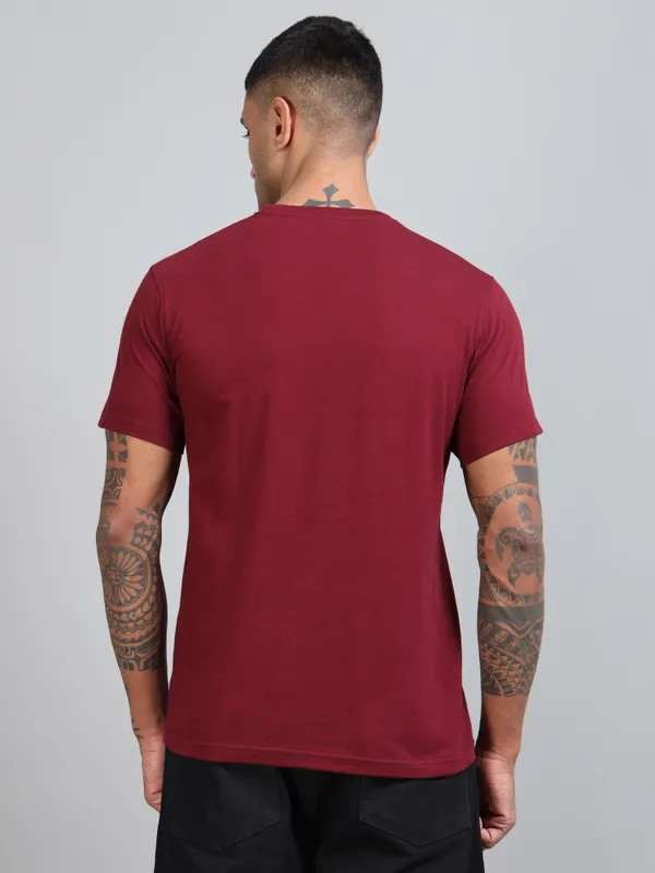 Maroon_Premium_Crewneck_Pima_Cotton_Round_Neck_T_Shirt_For_Men