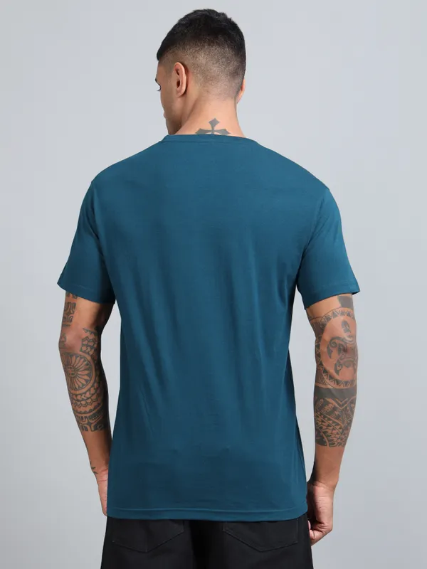 Petrol_Blue_Premium_Crewneck_Pima_Cotton_Round_Neck_T_Shirt_For_Men