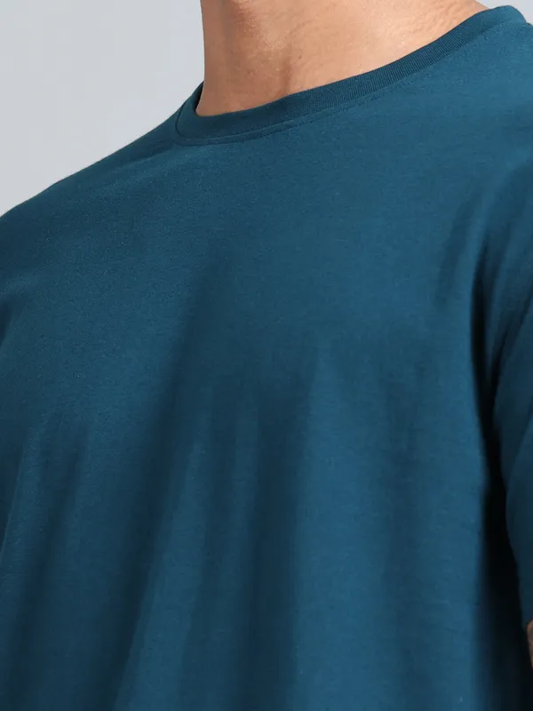 Petrol_Blue_Premium_Crewneck_Pima_Cotton_Round_Neck_T_Shirt_For_Men