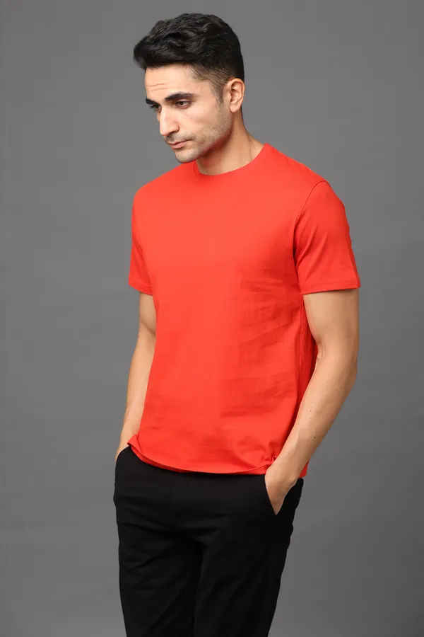 Red_Premium_Crewneck_Pima_Cotton_Round_Neck_T_Shirt_For_Men