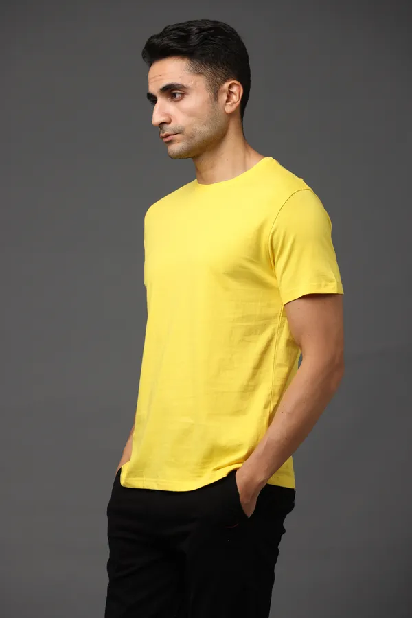 Yellow_Premium_Crewneck_Pima_Cotton_Round_Neck_T_Shirt_For_Men