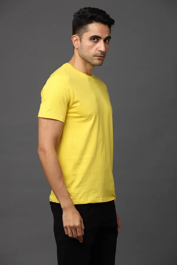 Yellow_Premium_Crewneck_Pima_Cotton_Round_Neck_T_Shirt_For_Men