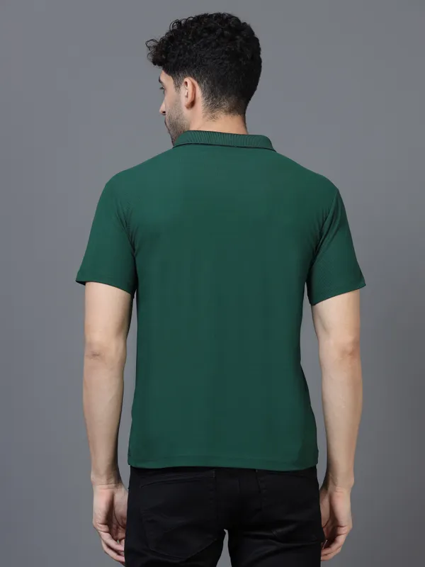 Bottle_Green_Mars_200_Polyester_Polo_Neck_T_Shirt_For_Men