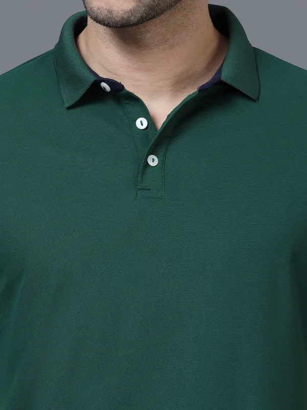 Bottle_Green_Mars_200_Polyester_Polo_Neck_T_Shirt_For_Men