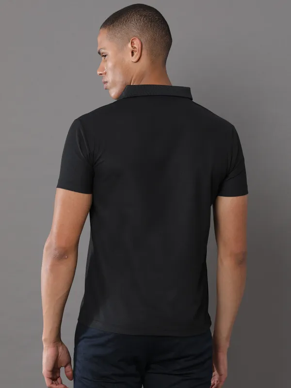 Classic_Black_Mars_200_Polyester_Polo_Neck_T_Shirt_For_Men