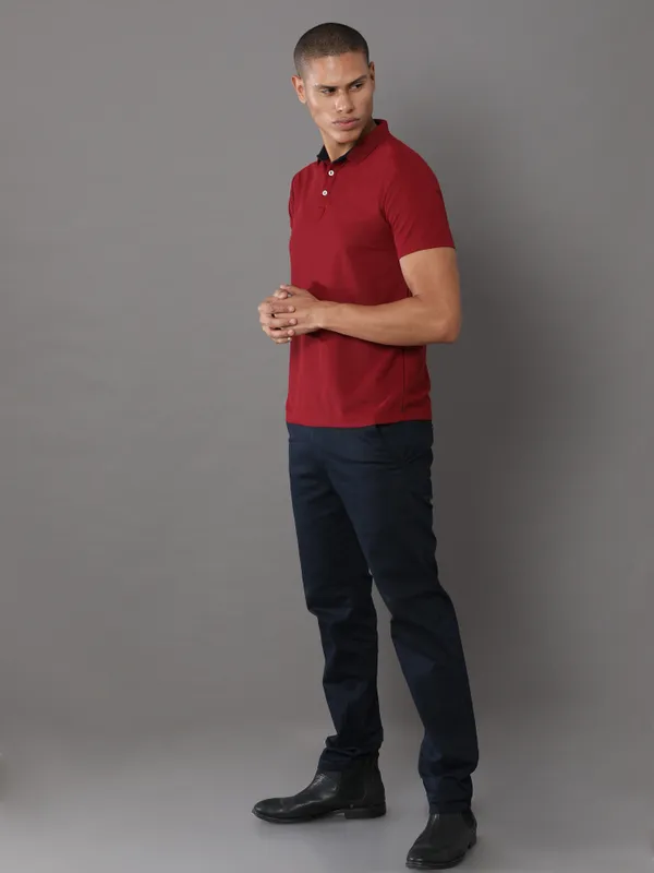 French_Wine_Mars_200_Polyester_Polo_Neck_T_Shirt_For_Men