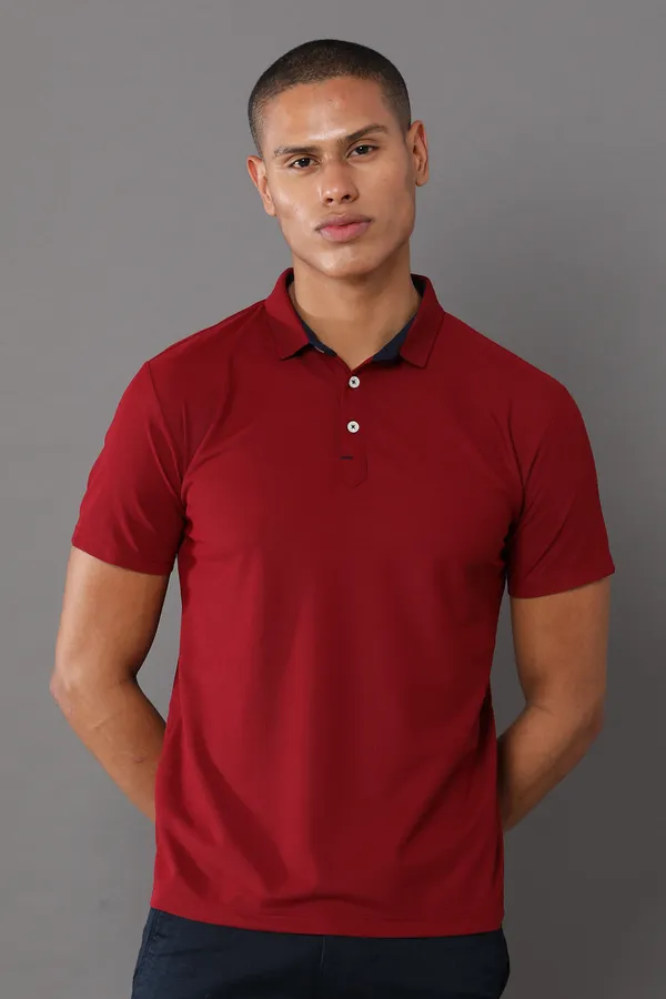 French_Wine_Mars_200_Polyester_Polo_Neck_T_Shirt_For_Men