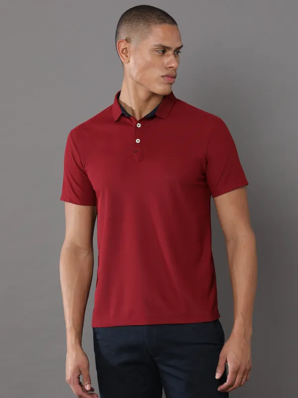 French_Wine_Mars_200_Polyester_Polo_Neck_T_Shirt_For_Men