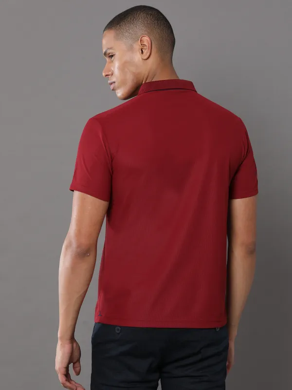 French_Wine_Mars_200_Polyester_Polo_Neck_T_Shirt_For_Men