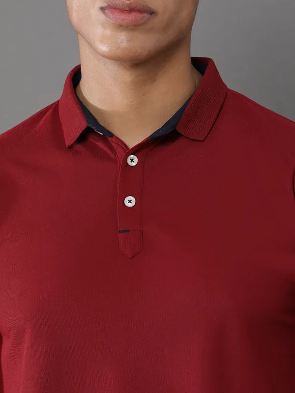 French_Wine_Mars_200_Polyester_Polo_Neck_T_Shirt_For_Men
