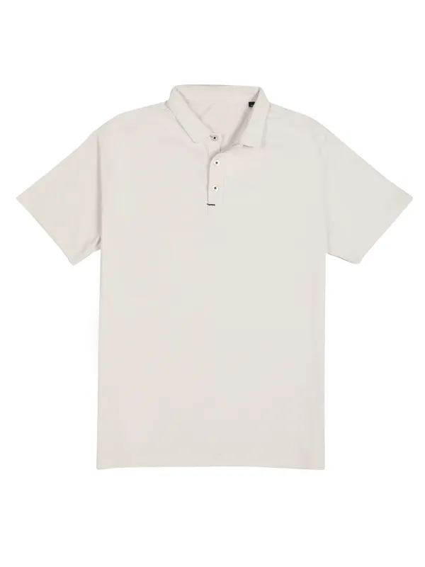 Ivory_White_Mars_200_Polyester_Polo_Neck_T_Shirt_For_Men