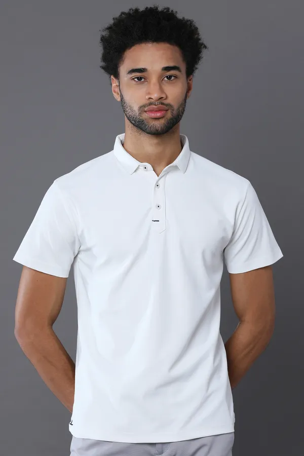 Ivory_White_Mars_200_Polyester_Polo_Neck_T_Shirt_For_Men
