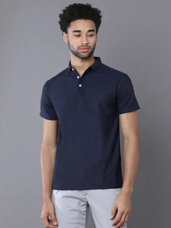Midnight_Navy_Blue_Mars_200_Polyester_Polo_Neck_T_Shirt_For_Men