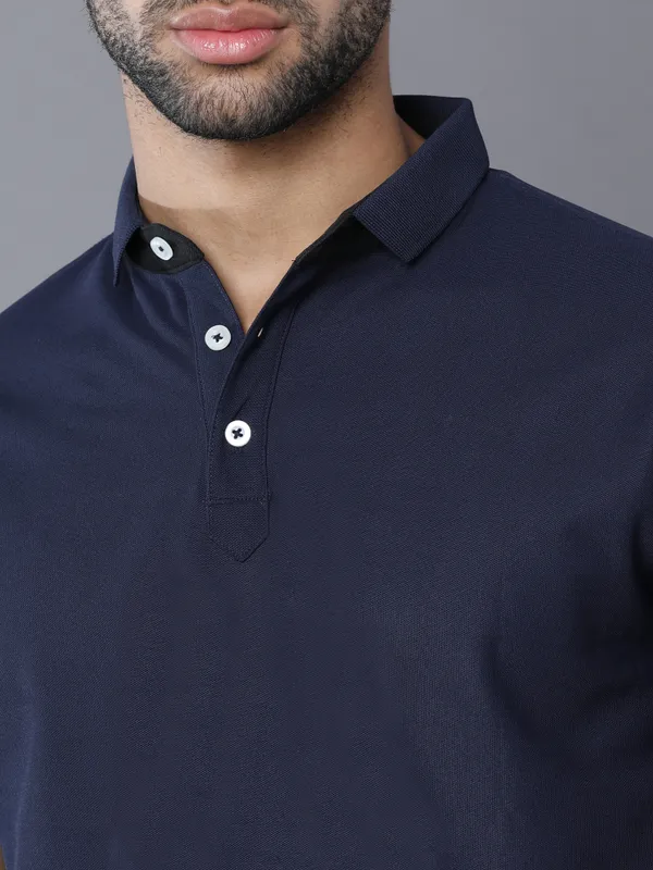 Midnight_Navy_Blue_Mars_200_Polyester_Polo_Neck_T_Shirt_For_Men