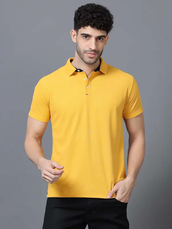 Mustard_Mars_200_Polyester_Polo_Neck_T_Shirt_For_Men