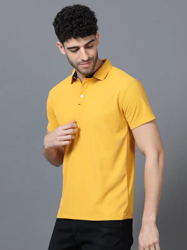 Mustard_Mars_200_Polyester_Polo_Neck_T_Shirt_For_Men