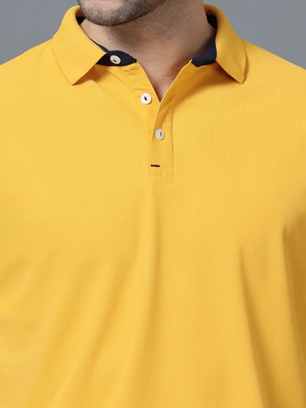 Mustard_Mars_200_Polyester_Polo_Neck_T_Shirt_For_Men