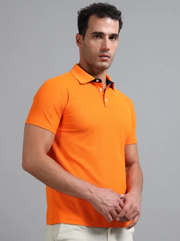Orange_Mars_200_Polyester_Polo_Neck_T_Shirt_For_Men