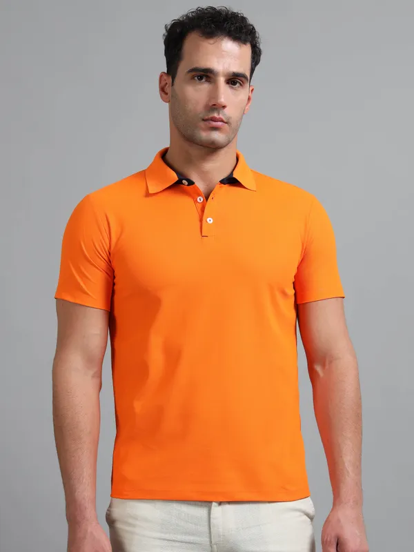Orange_Mars_200_Polyester_Polo_Neck_T_Shirt_For_Men