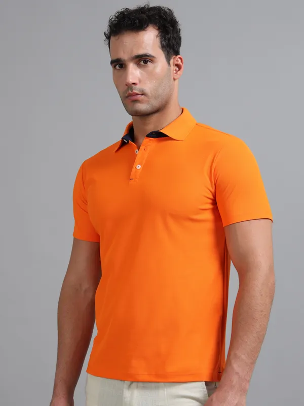 Orange_Mars_200_Polyester_Polo_Neck_T_Shirt_For_Men