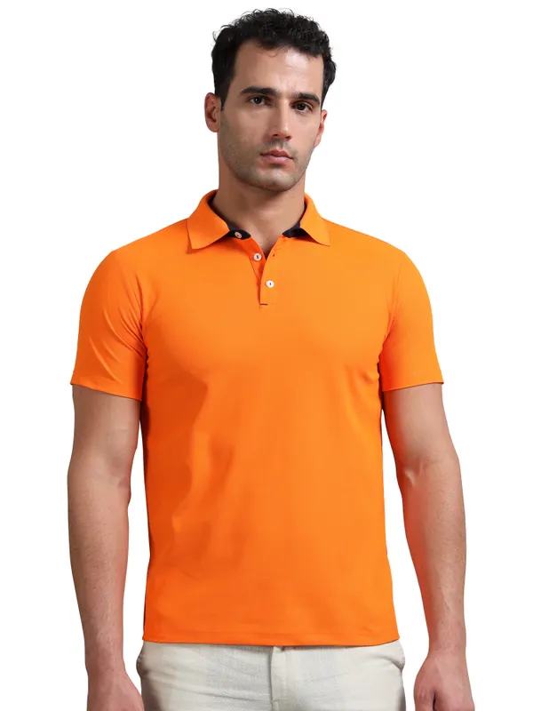 Orange_Mars_200_Polyester_Polo_Neck_T_Shirt_For_Men