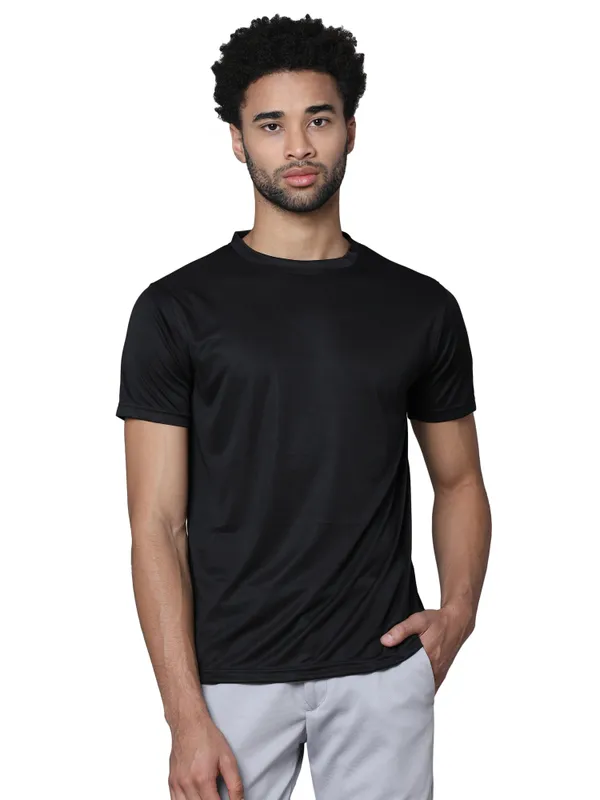 Classic_Black_Mobilitee_Polyester_Round_Neck_T_Shirt_For_Men_And_Women