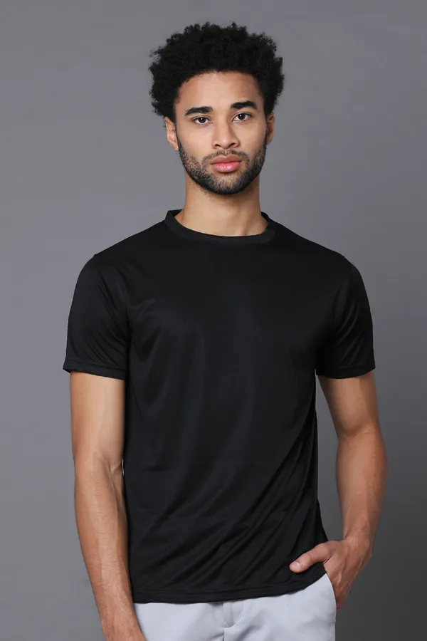 Classic_Black_Mobilitee_Polyester_Round_Neck_T_Shirt_For_Men_And_Women