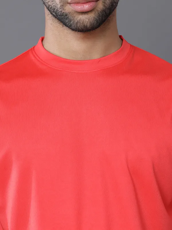 Frost_Red_Mobilitee_Polyester_Round_Neck_T_Shirt_For_Men_And_Women