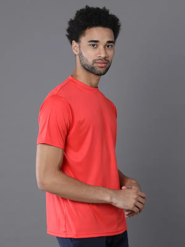 Frost_Red_Mobilitee_Polyester_Round_Neck_T_Shirt_For_Men_And_Women