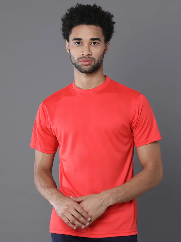Frost_Red_Mobilitee_Polyester_Round_Neck_T_Shirt_For_Men_And_Women