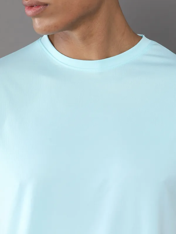 Mint_Blue_Mobilitee_Polyester_Round_Neck_T_Shirt_For_Men_And_Women