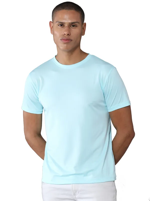 Mint_Blue_Mobilitee_Polyester_Round_Neck_T_Shirt_For_Men_And_Women