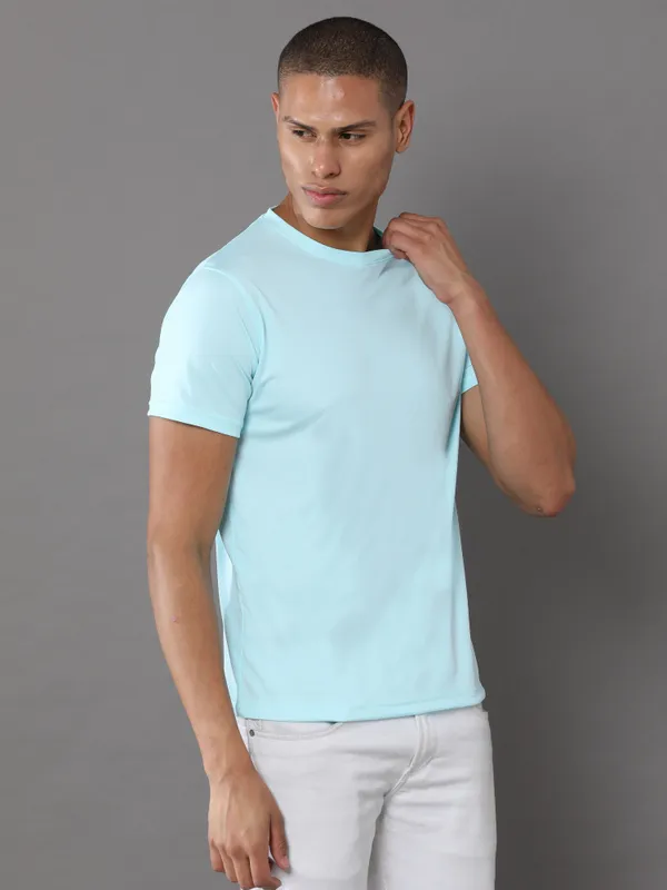 Mint_Blue_Mobilitee_Polyester_Round_Neck_T_Shirt_For_Men_And_Women