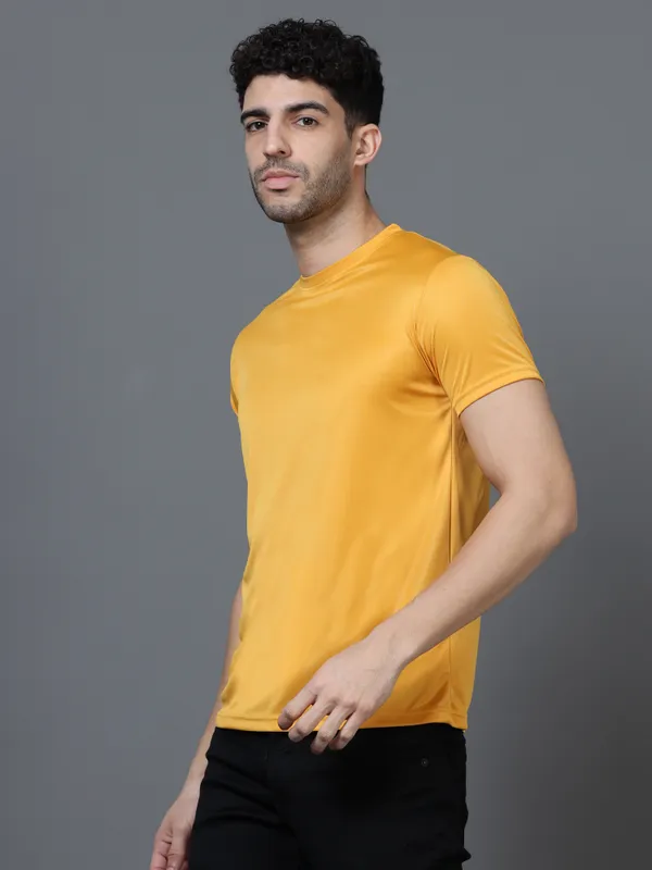 Mustard_Mobilitee_Polyester_Round_Neck_T_Shirt_For_Men_And_Women