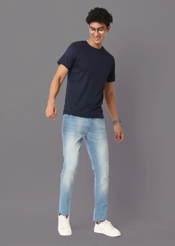 Navy_Blue_Mobilitee_Polyester_Round_Neck_T_Shirt_For_Men_And_Women