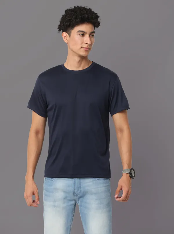 Navy_Blue_Mobilitee_Polyester_Round_Neck_T_Shirt_For_Men_And_Women