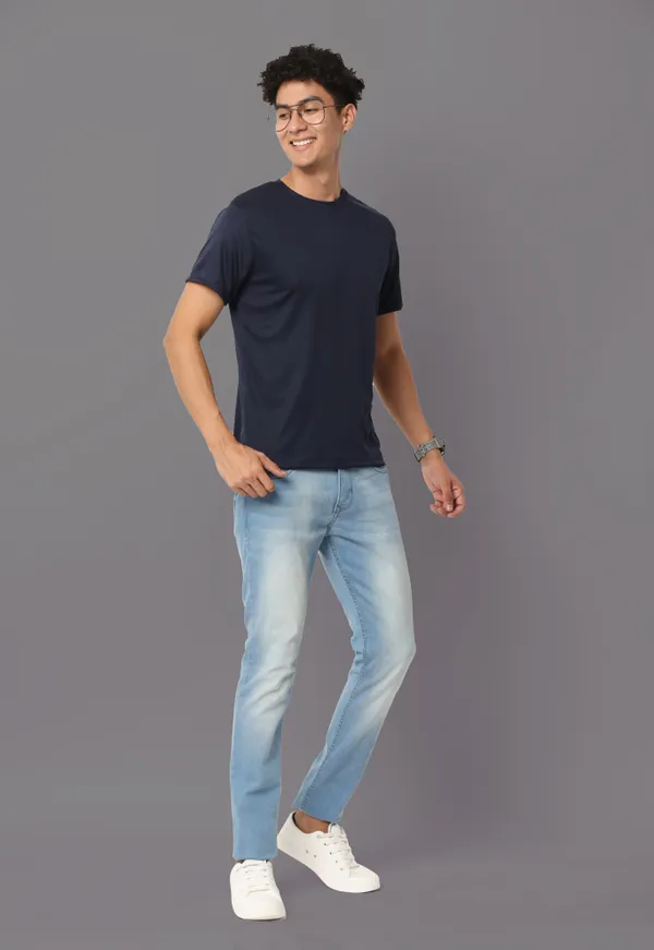 Navy_Blue_Mobilitee_Polyester_Round_Neck_T_Shirt_For_Men_And_Women