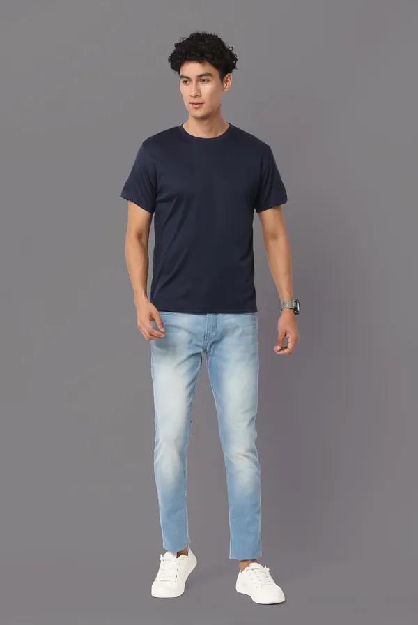 Navy_Blue_Mobilitee_Polyester_Round_Neck_T_Shirt_For_Men_And_Women