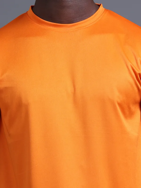 Orange_Mobilitee_Polyester_Round_Neck_T_Shirt_For_Men_And_Women