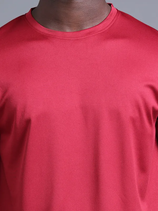 Royal_Maroon_Mobilitee_Polyester_Round_Neck_T_Shirt_For_Men_And_Women