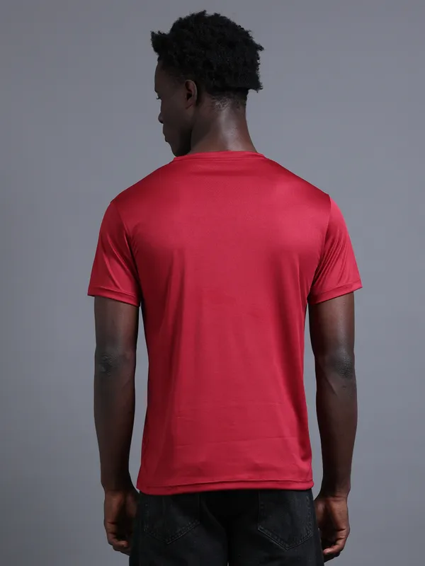 Royal_Maroon_Mobilitee_Polyester_Round_Neck_T_Shirt_For_Men_And_Women