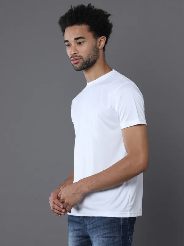 White_Mobilitee_Polyester_Round_Neck_T_Shirt_For_Men_And_Women