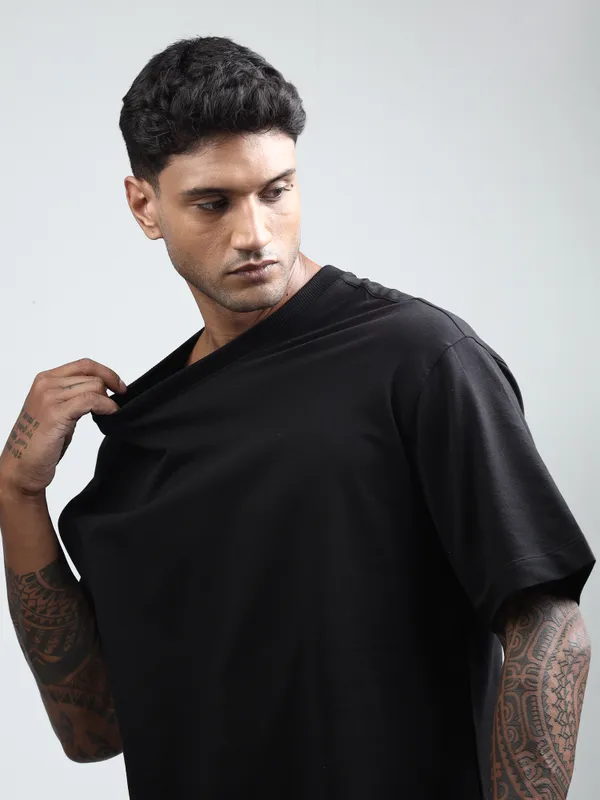 Black_Oversized_Originals_French_Terry_Cotton_Round_Neck_T_Shirt_For_Men