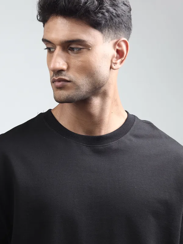 Black_Oversized_Originals_French_Terry_Cotton_Round_Neck_T_Shirt_For_Men