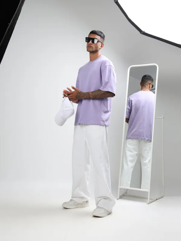 Lilac_Oversized_Originals_French_Terry_Cotton_Round_Neck_T_Shirt_For_Men