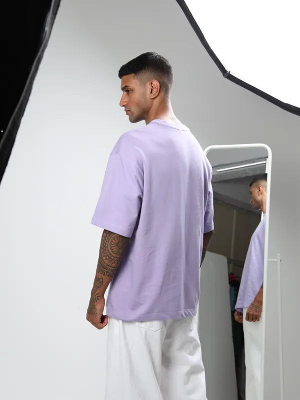 Lilac_Oversized_Originals_French_Terry_Cotton_Round_Neck_T_Shirt_For_Men