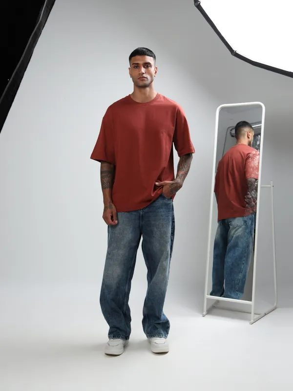 Rust_Oversized_Originals_French_Terry_Cotton_Round_Neck_T_Shirt_For_Men