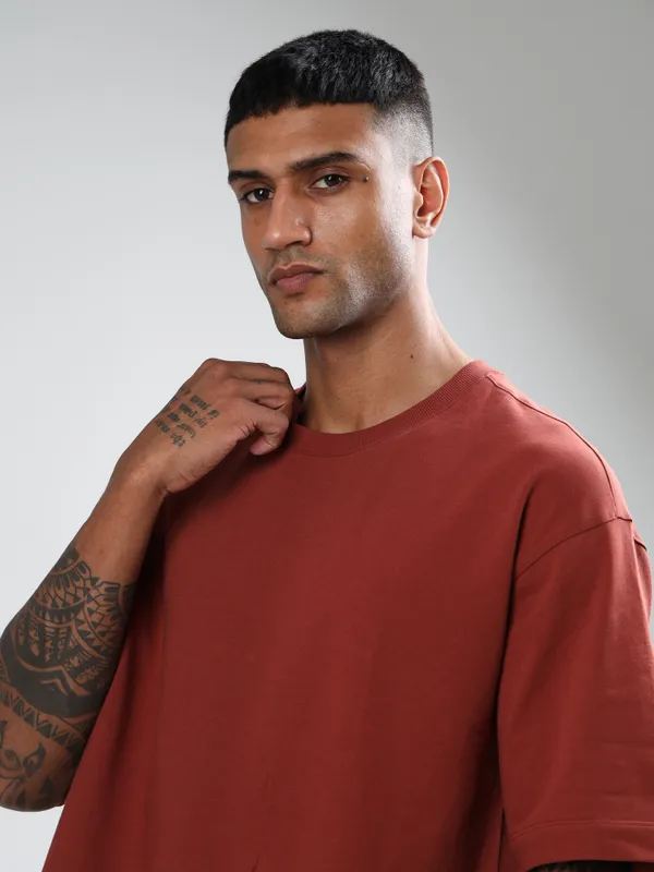Rust_Oversized_Originals_French_Terry_Cotton_Round_Neck_T_Shirt_For_Men