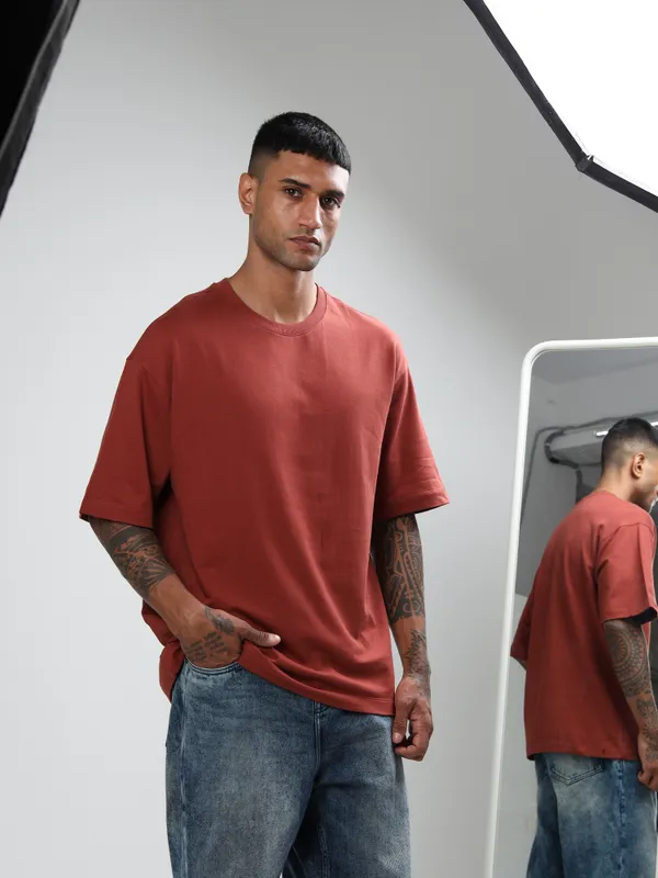 Rust_Oversized_Originals_French_Terry_Cotton_Round_Neck_T_Shirt_For_Men