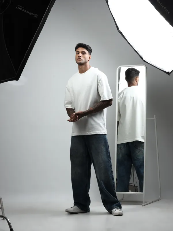 White_Oversized_Originals_French_Terry_Cotton_Round_Neck_T_Shirt_For_Men